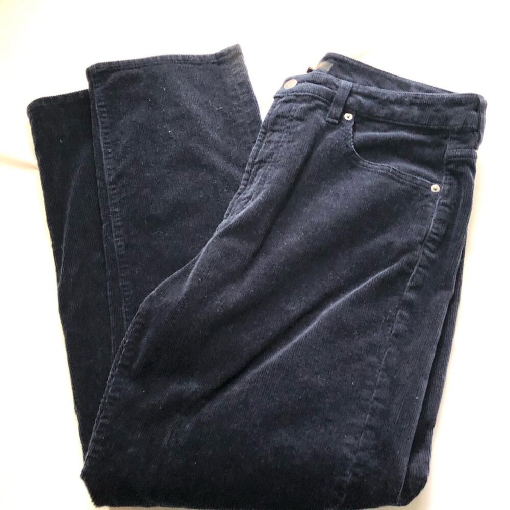 Quince organic cotton stretch corduroy straight leg pants deep navy womens 14 - Picture 13 of 14